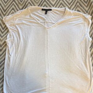 White House Black Market V-Neck Tee with Center Seam